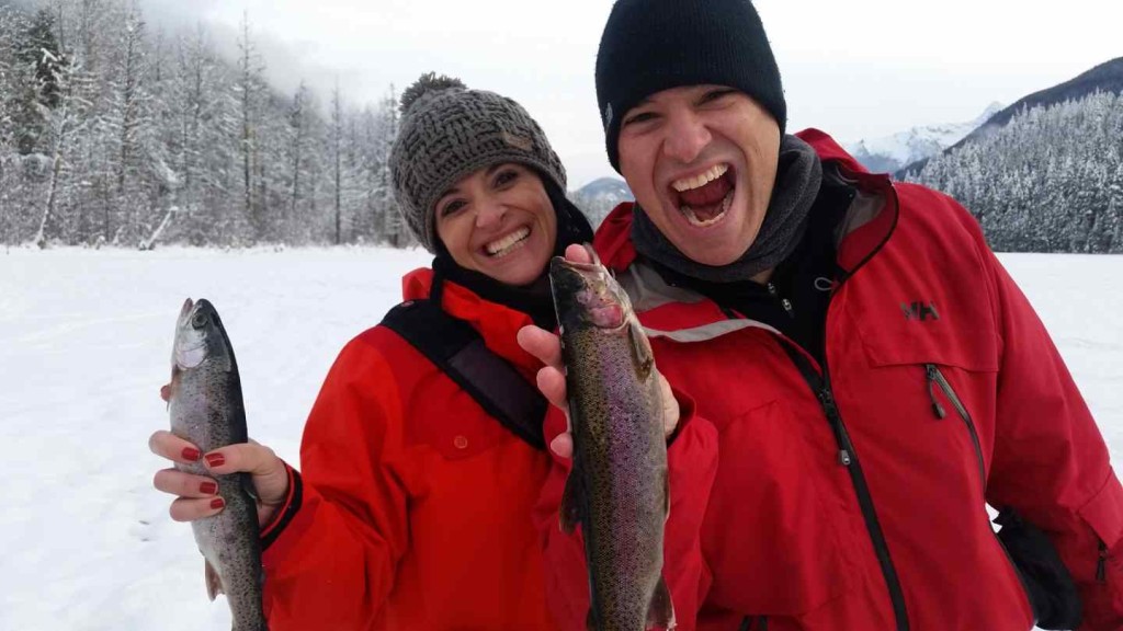 Ice fishing in Whistler BC